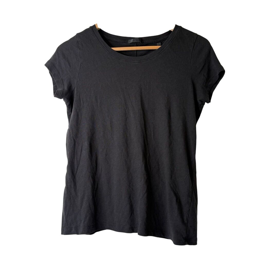 ATM Anthony Thomas Melillo T-Shirt Women XS Black Basic Crew Neck Cotton Minimal
